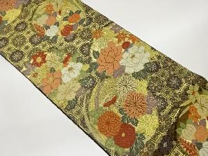 花丸文に蜀江文模様織出し袋帯